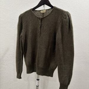 Valentino Boutique Red Knit Sweater Braided Trim Made in Italy Vintage Women’s M